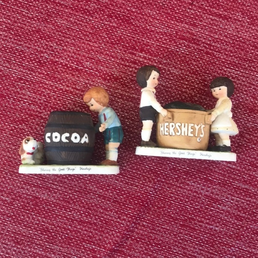 2 Hershey’s Chocolate Ceramic candle holders‎